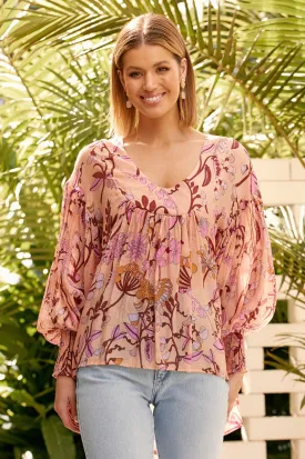 Annie Sheer Floral Print Top