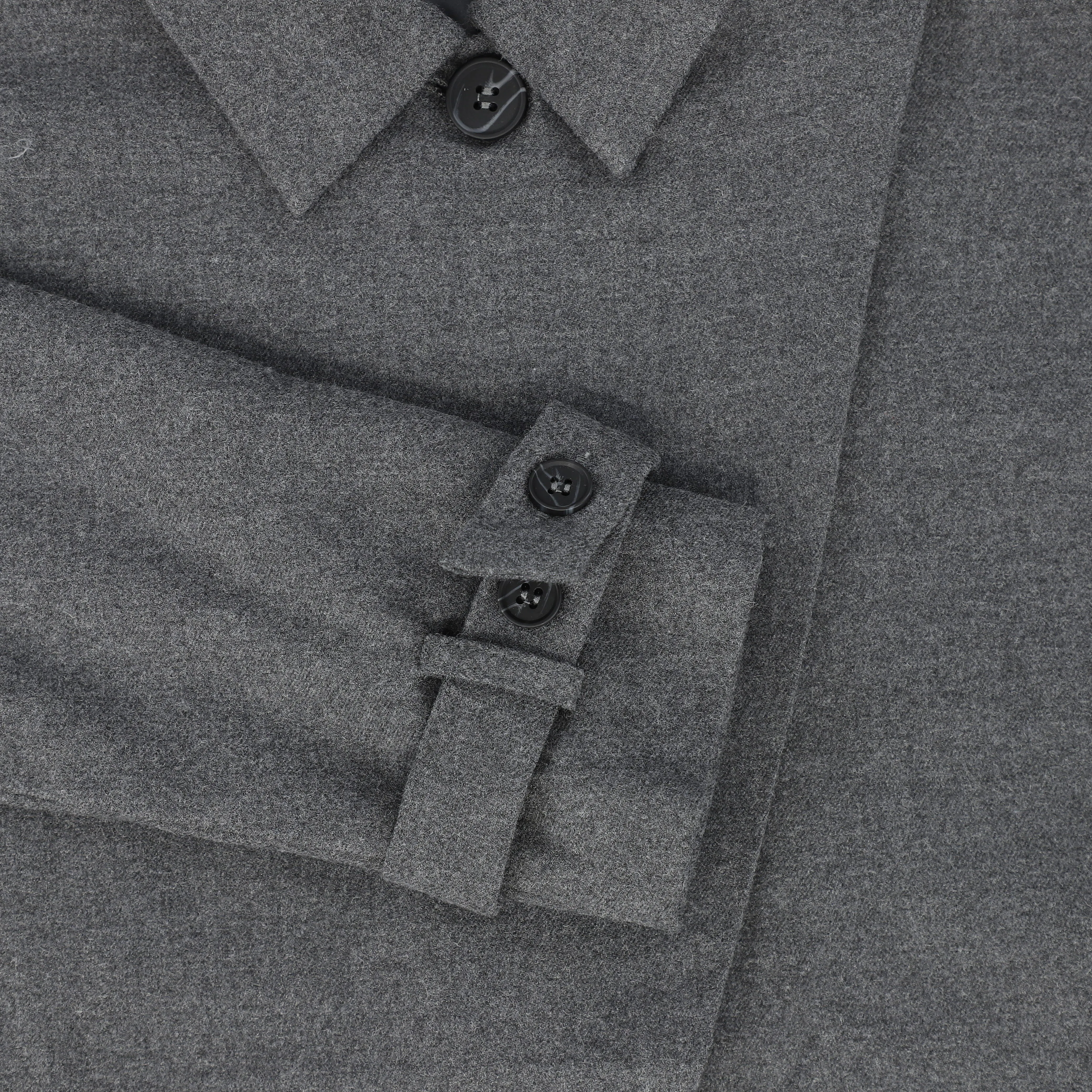 Bamboo Heather Gray Wool Pleated Skirt And Jacket Set [FINAL SALE]