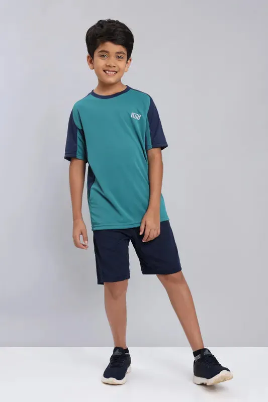 Boys Colorblock Slim Fit Crew Neck T-shirt with TECHNO COOL 