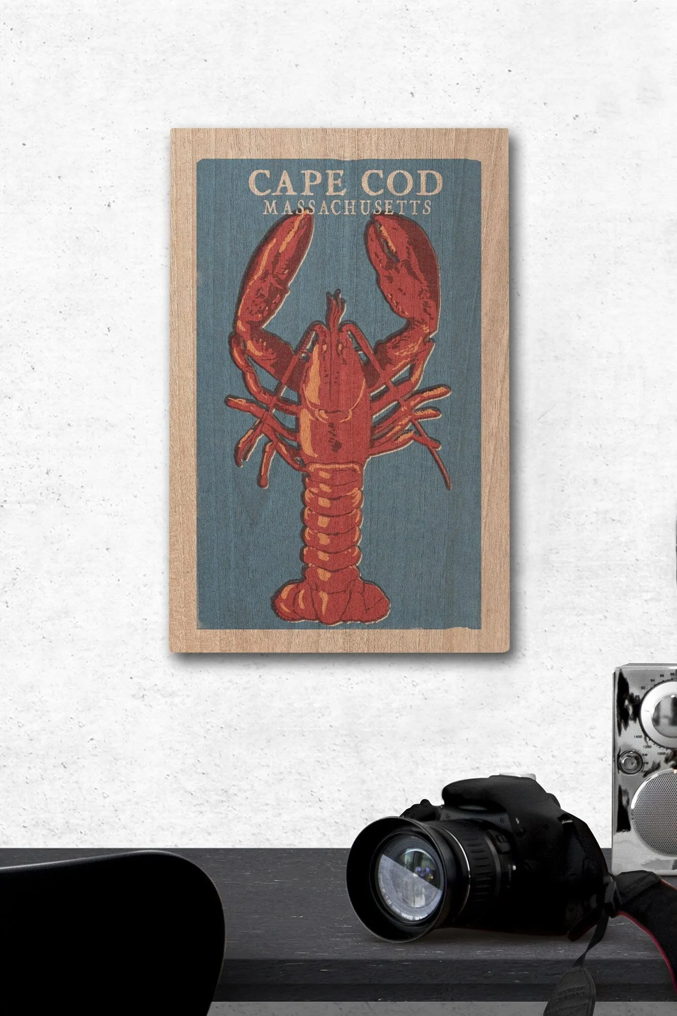 Cape Cod, Massachusetts, Lobster Woodblock, Lantern Press Artwork, Wood Signs and Postcards