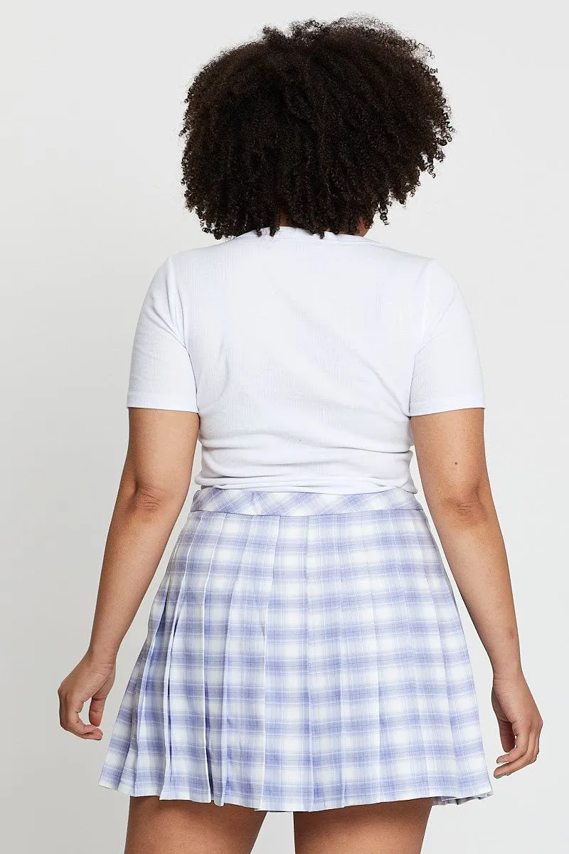 Check High Waist Tennis Skirt
