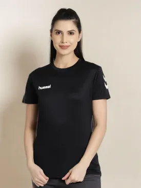 Core Round Neck Half Sleeve Solid Regular fit Polyester T-shirt for Women Comfortable Breathable Fabric Stretchable for Everyday Use Ideal for Yoga Training Gym Running or Performance