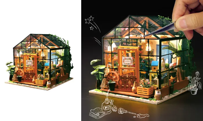 DIY Dollhouse Wooden Room Assemble Kit