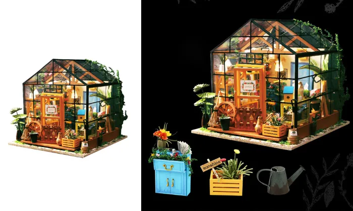 DIY Dollhouse Wooden Room Assemble Kit