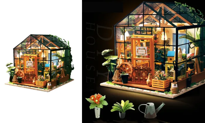 DIY Dollhouse Wooden Room Assemble Kit