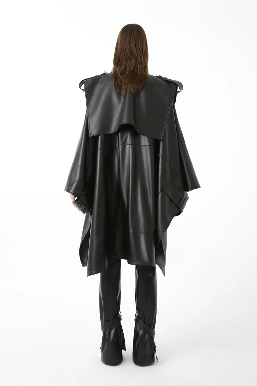 Eco Leather Oversized Cape