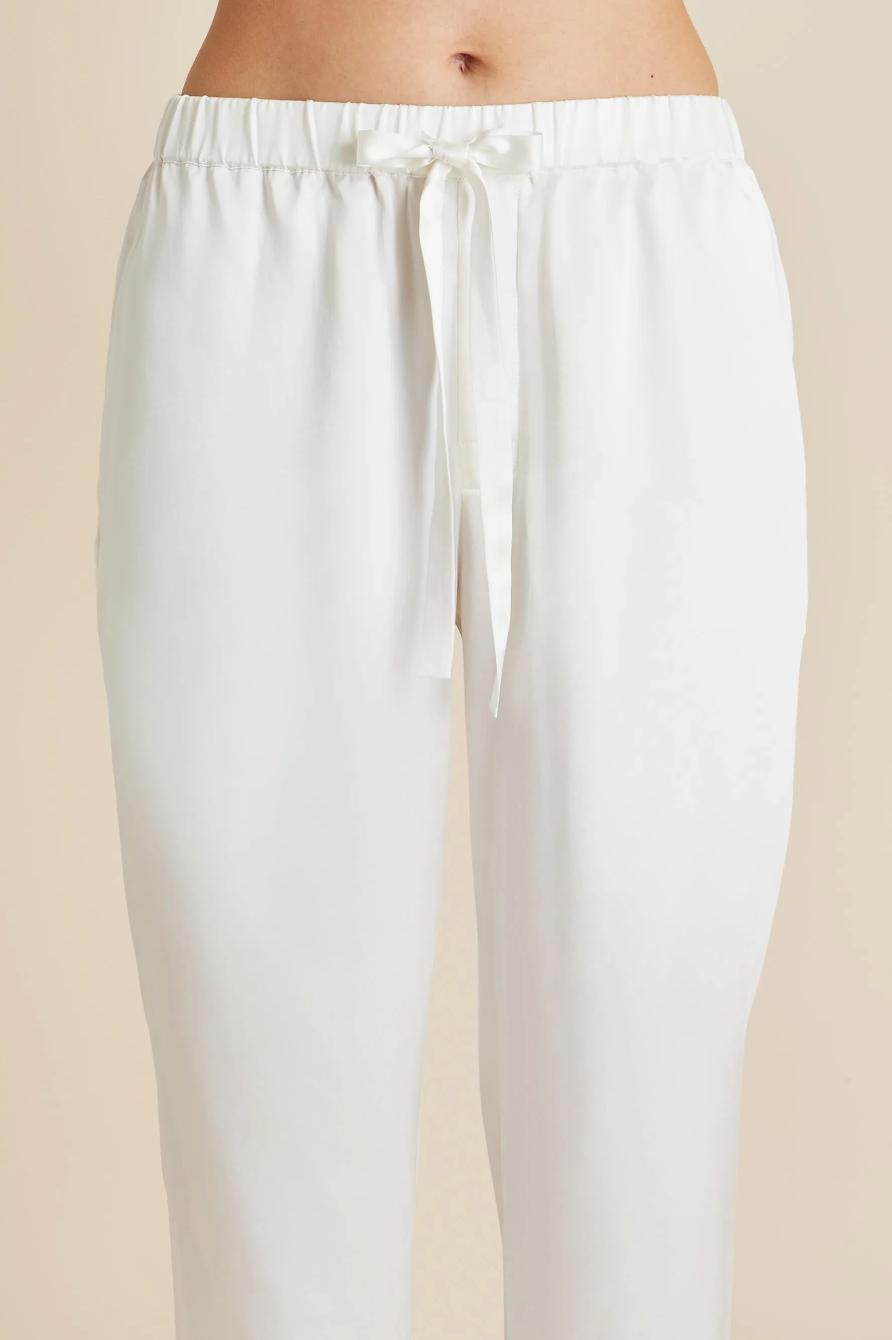 Fifi Ivory Pearl Pyjamas in Silk Satin