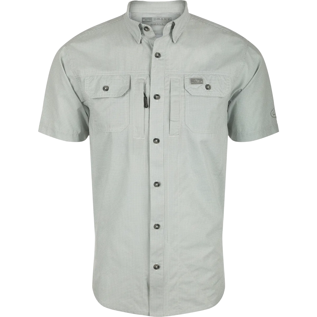 Frat Houndstooth Check Button-Down Short Sleeve Shirt
