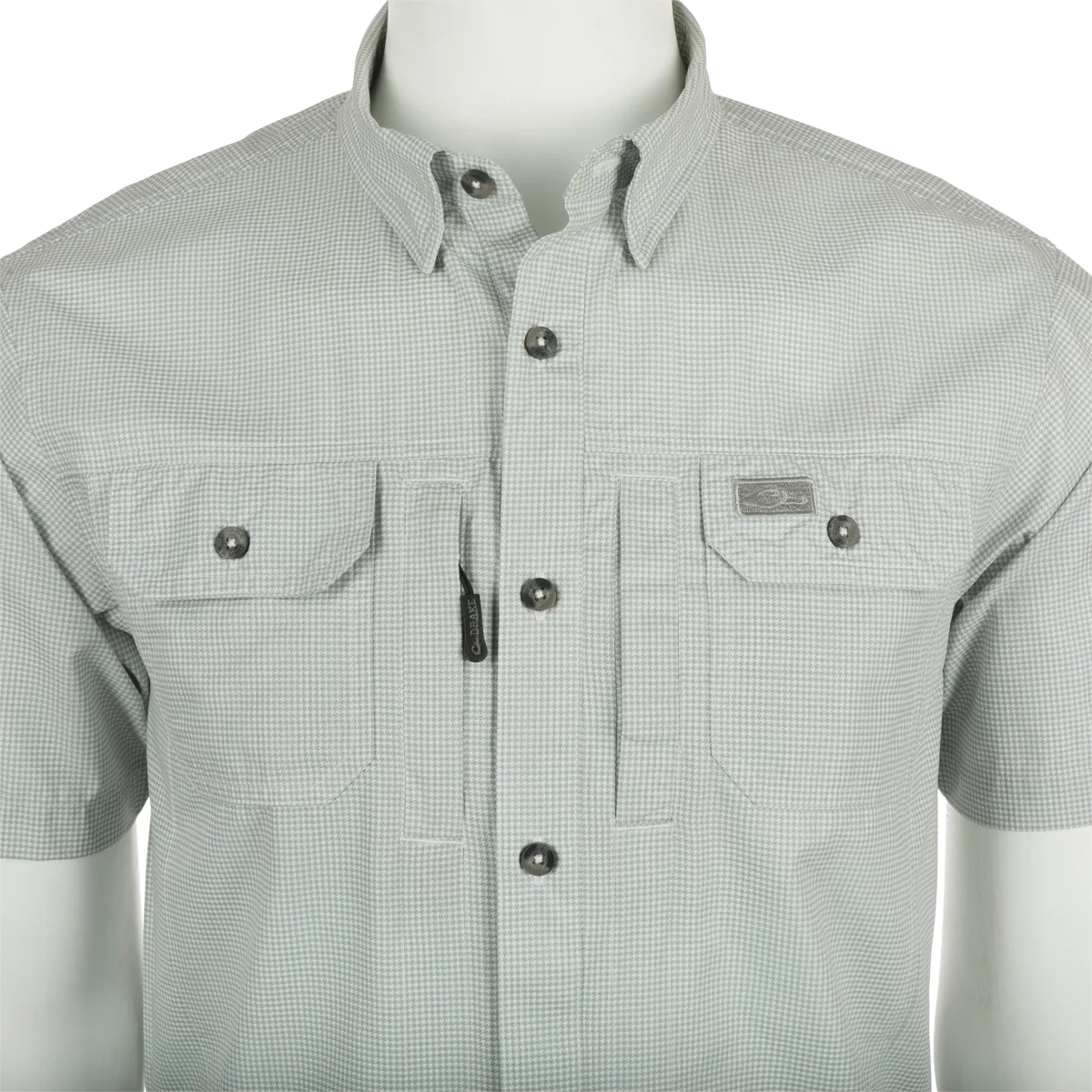 Frat Houndstooth Check Button-Down Short Sleeve Shirt