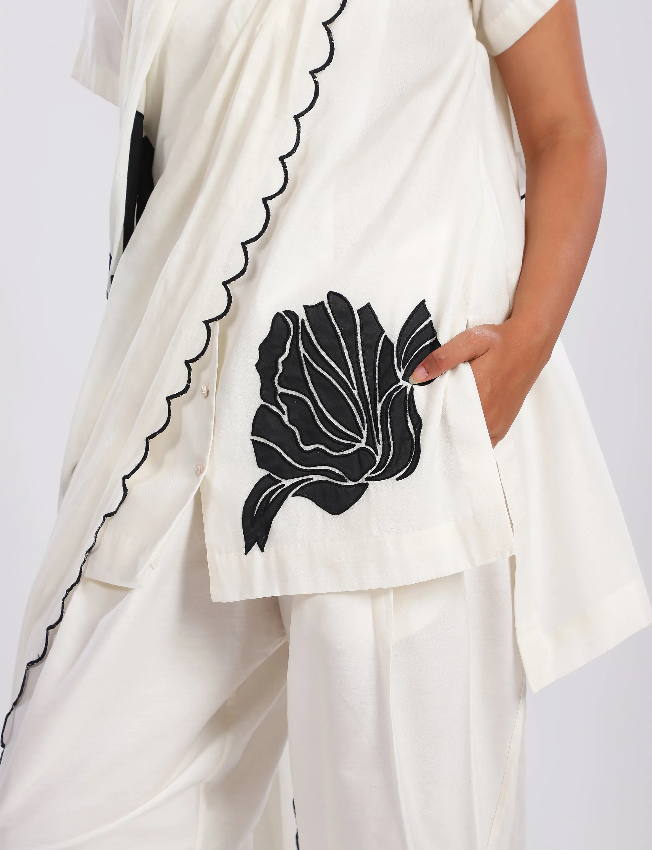 Ivory Abstract Floral Patchwork Set