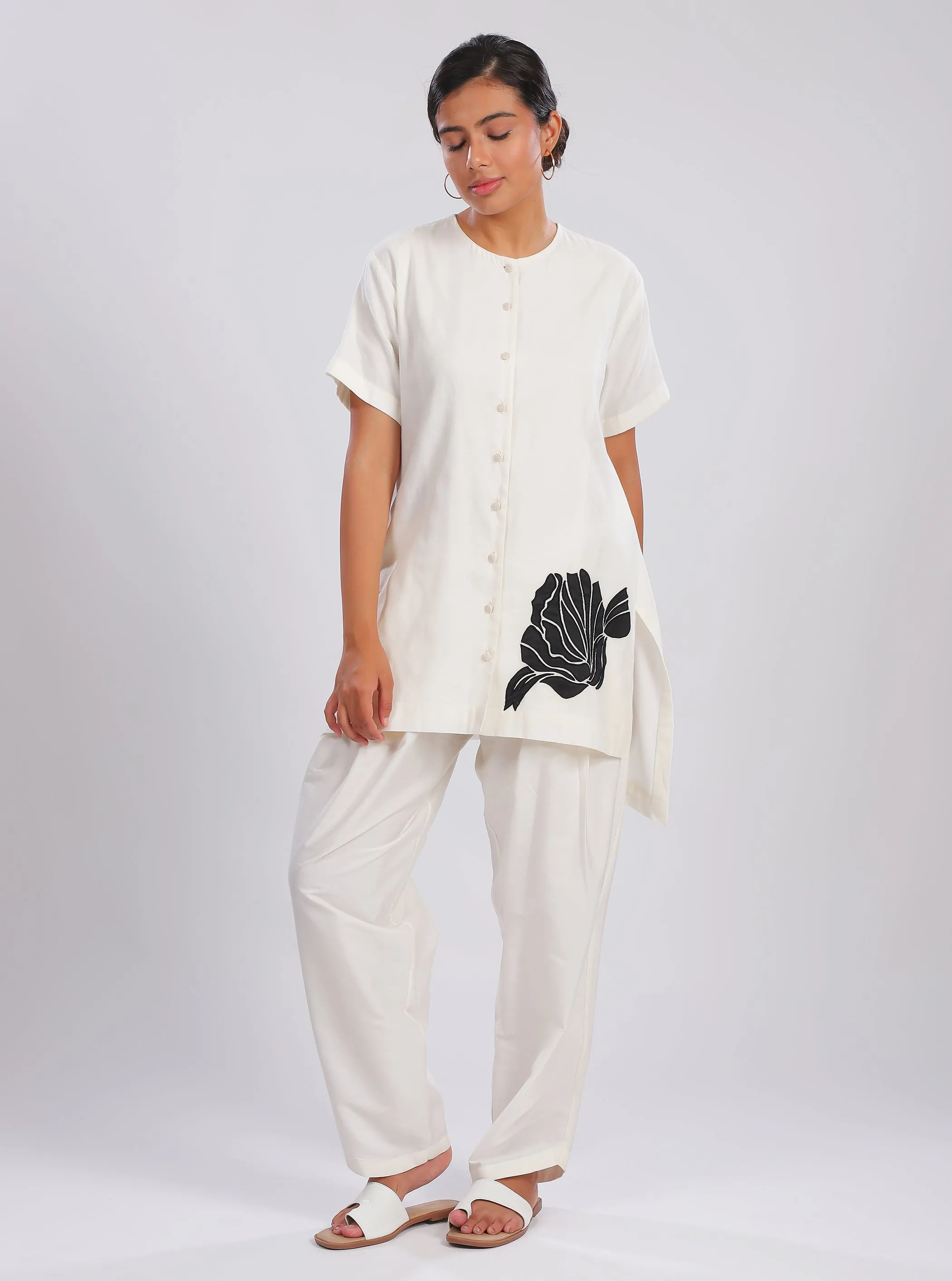 Ivory Abstract Floral Patchwork Set