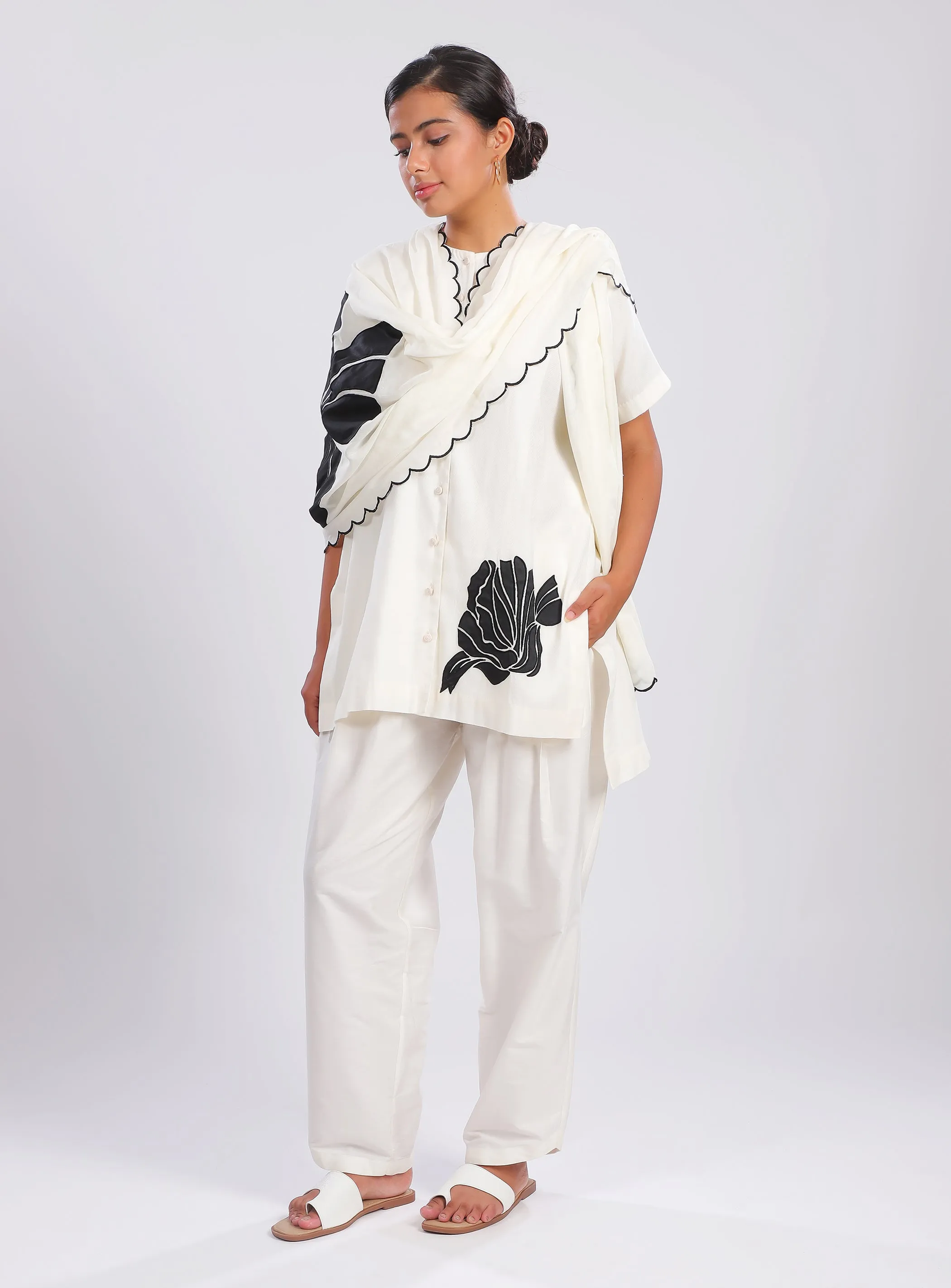 Ivory Abstract Floral Patchwork Set