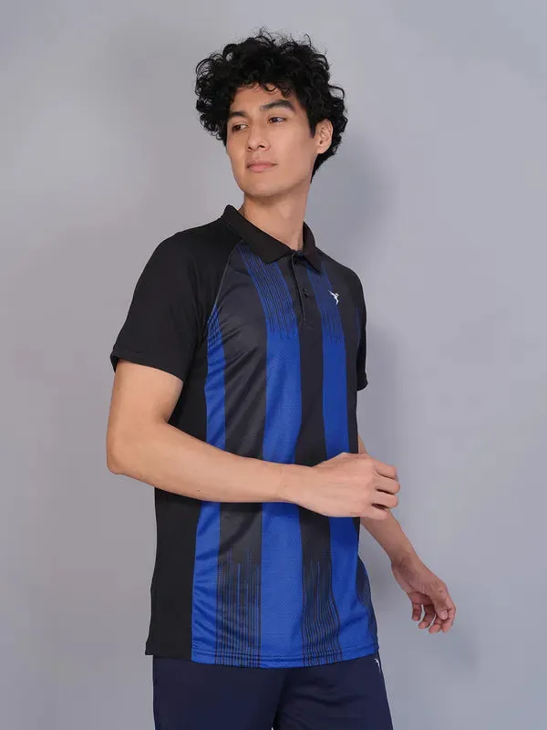 Men Printed Slim Fit Polo T-shirt with TECHNO COOL 