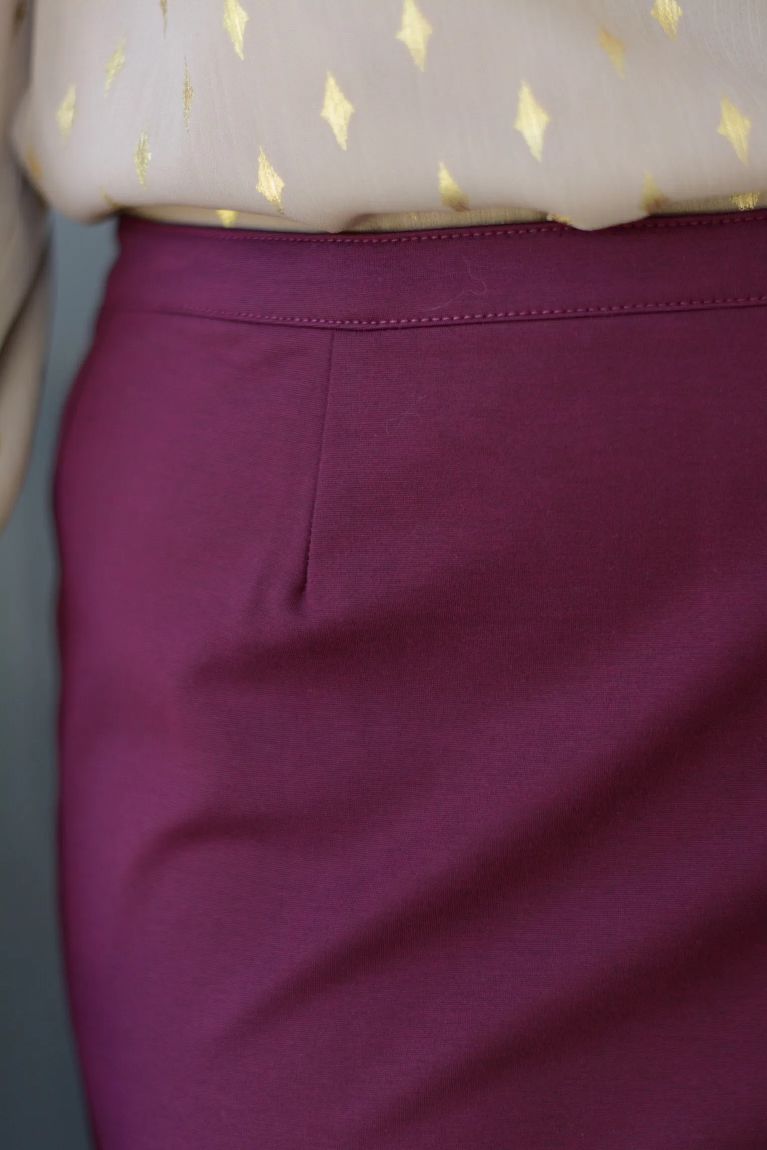 Mercy Burgundy Pencil Skirt