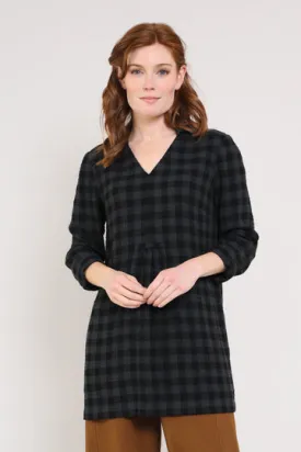 Nomads Textured Viscose Collard Tunic - Raven