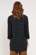 Nomads Textured Viscose Collard Tunic - Raven