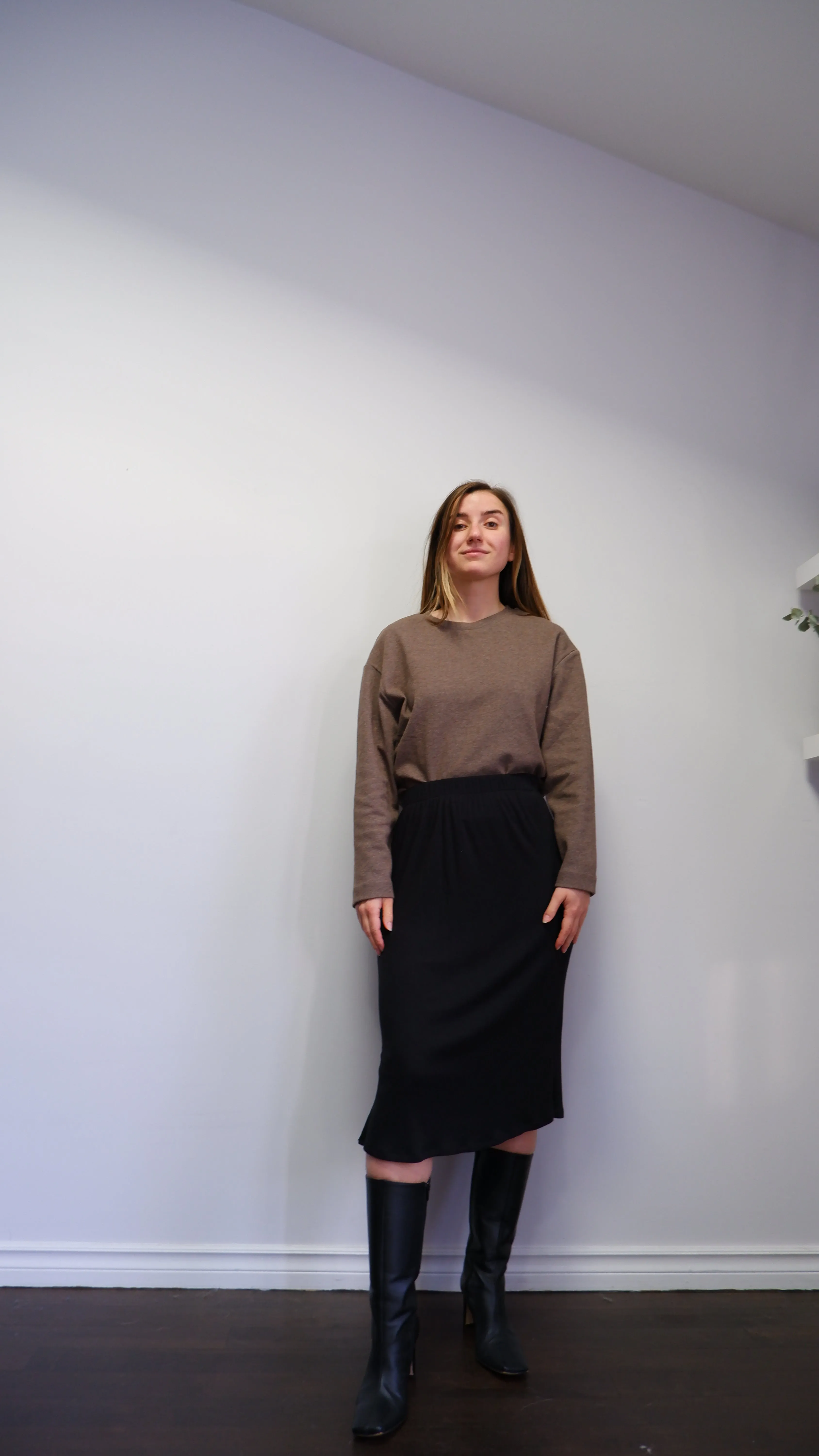 Oge Ajibe  Black “Moi” Pleated Midi Skirt - S