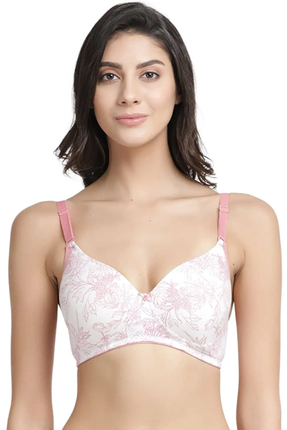 Organic Cotton  Antimicrobial Wire-free Padded Bra (Pack of 3)-ISB068-B.Pink_Coral Pink_Mauve-
