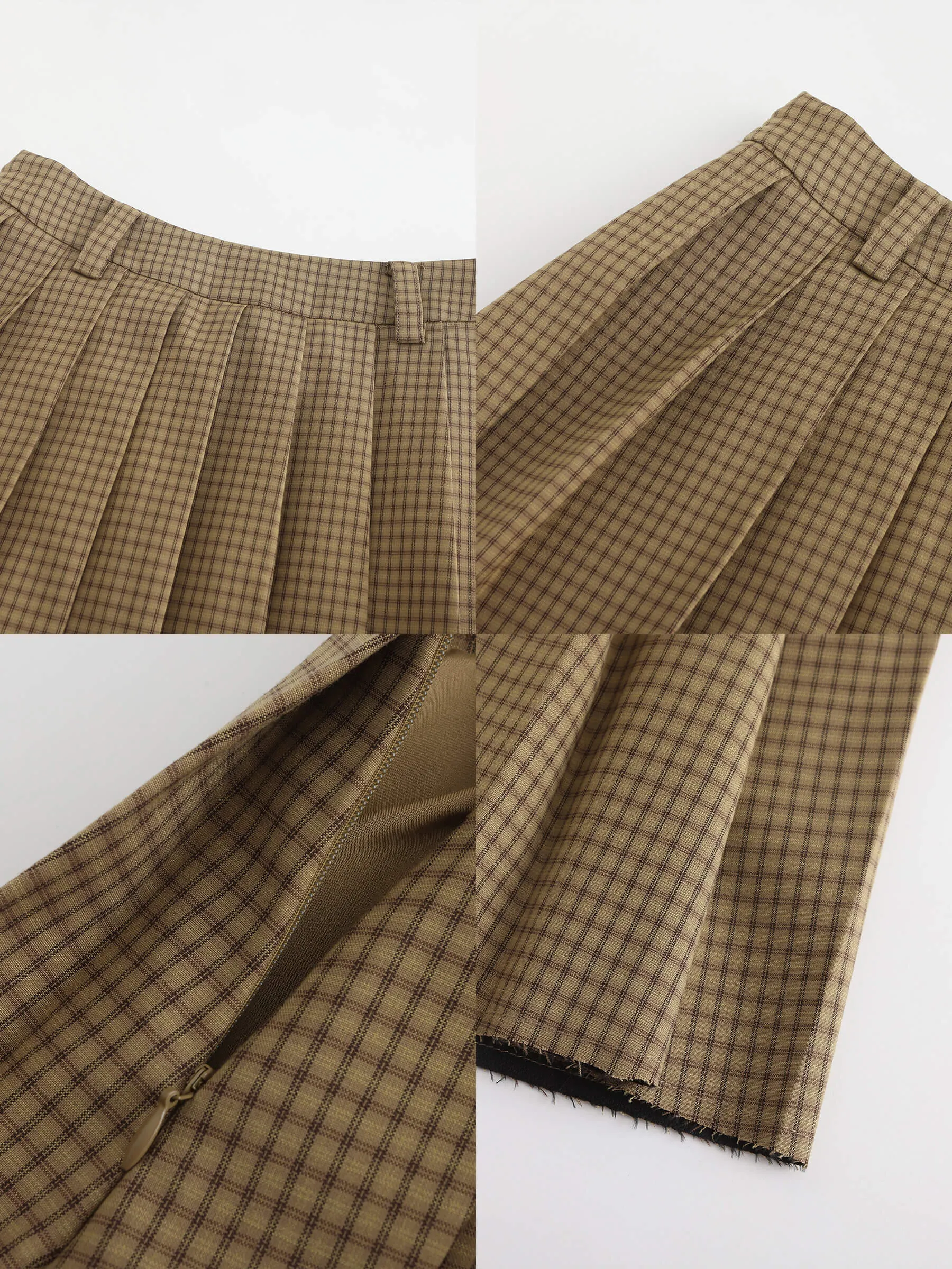 Plaid Pleated Skirt