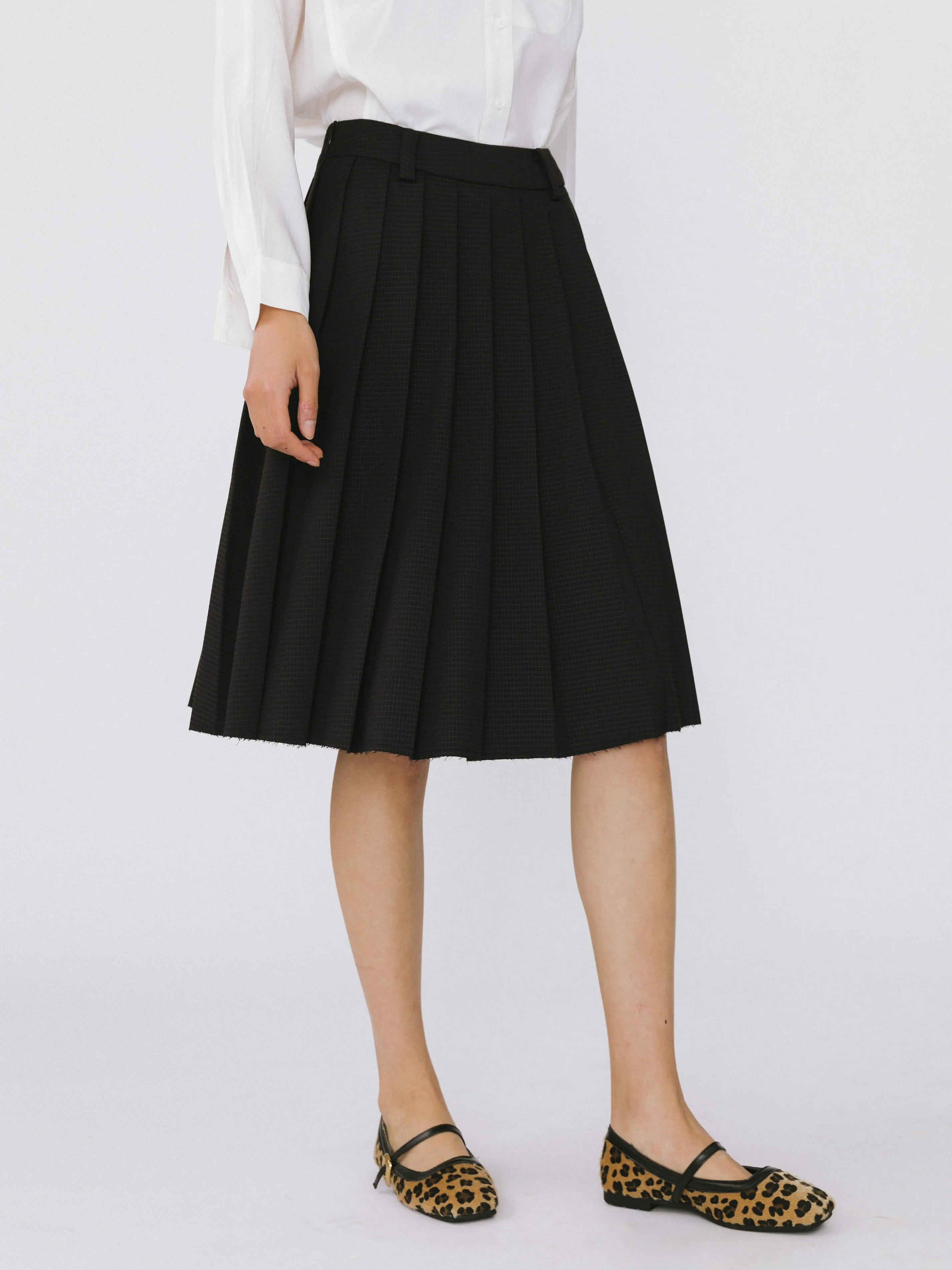Plaid Pleated Skirt