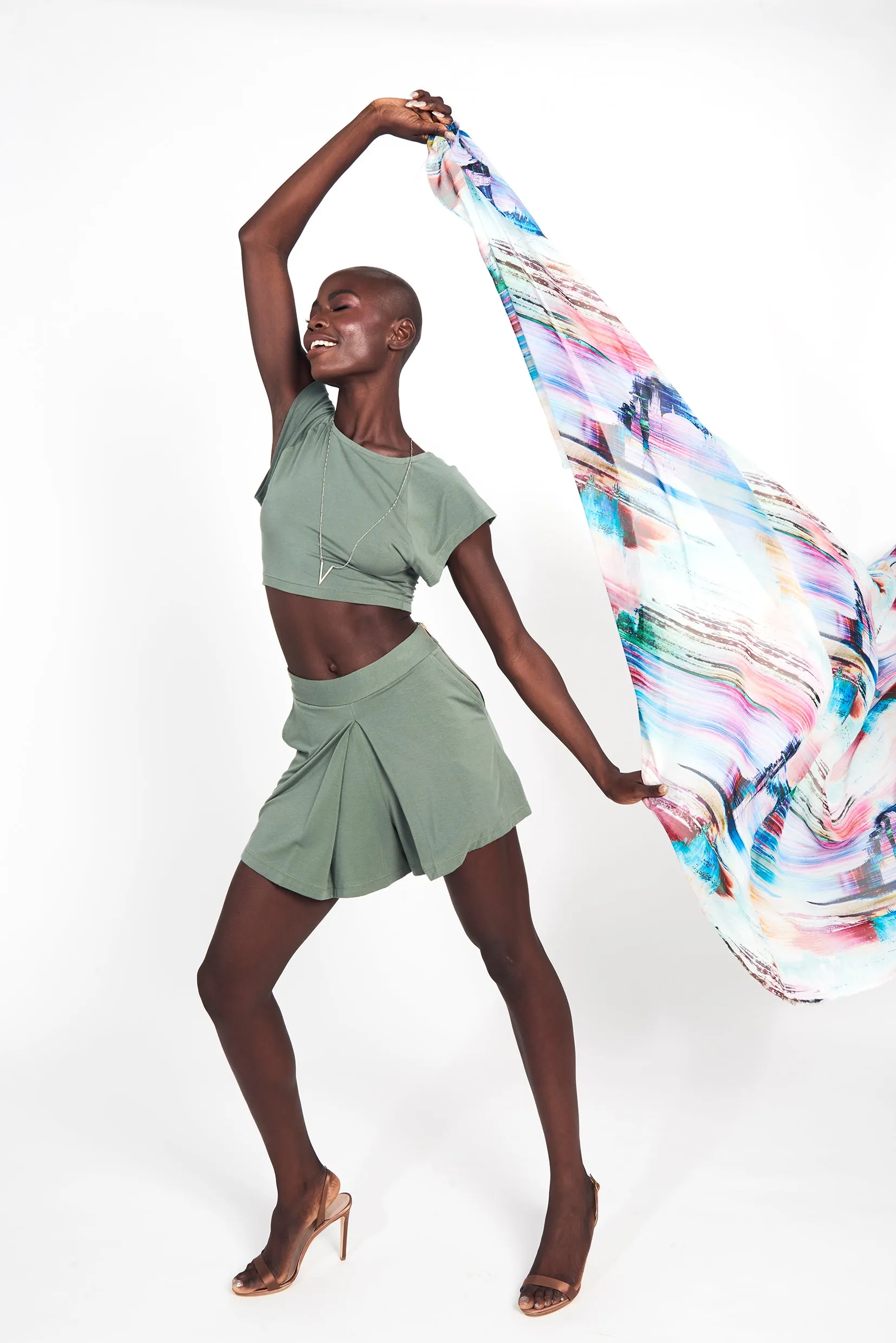 Pleated skort