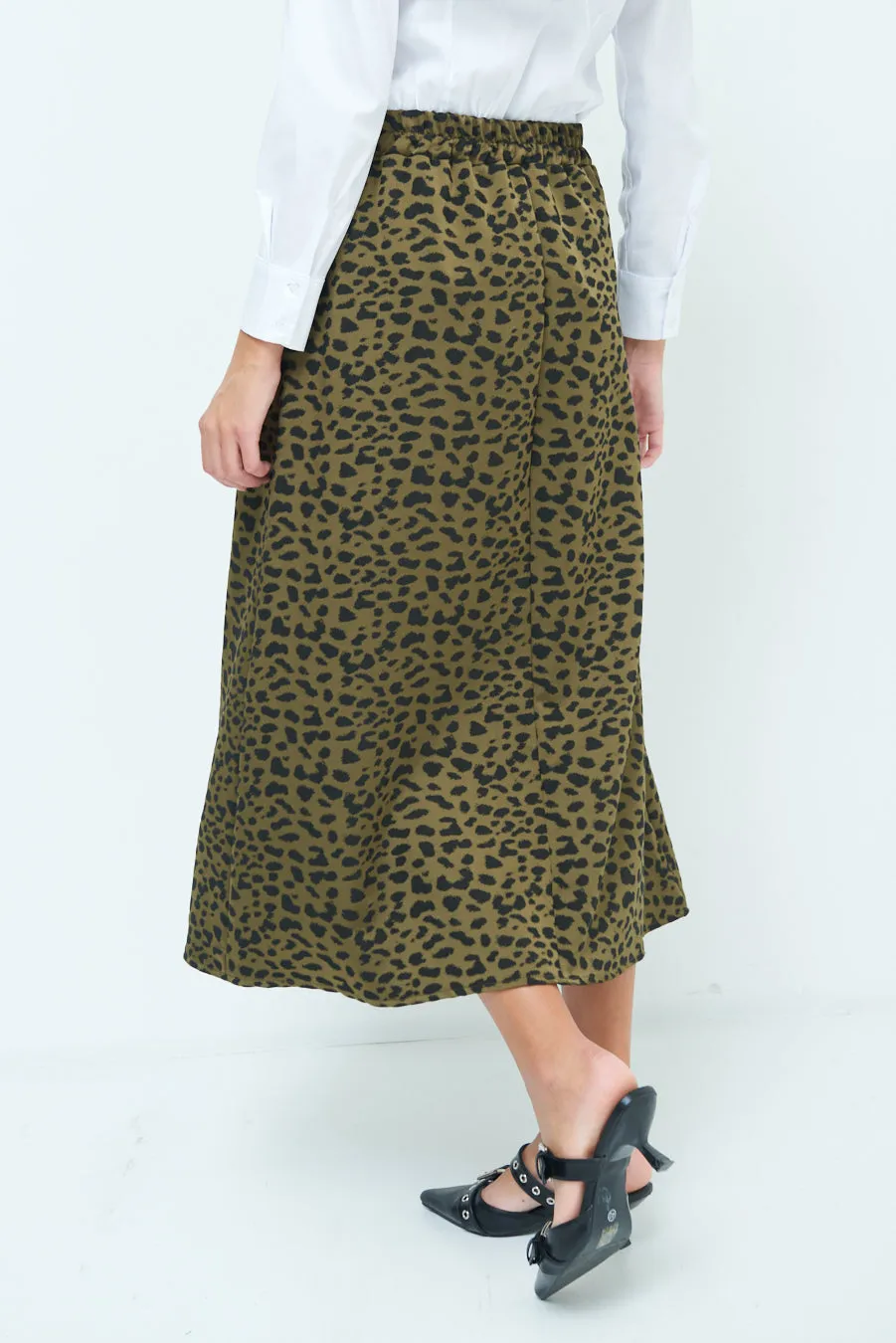 Printed pleated midi skirt wholesale
