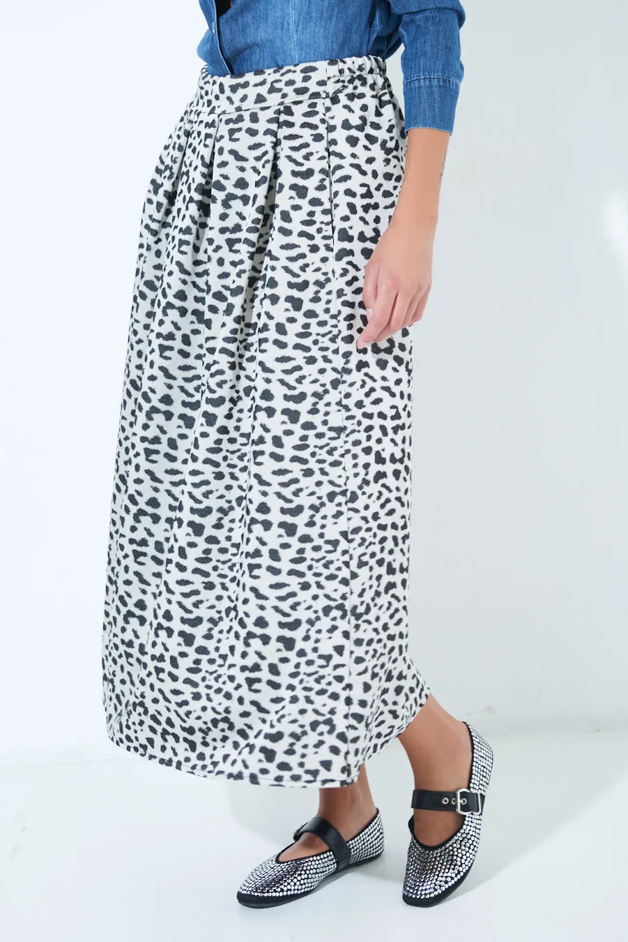 Printed pleated midi skirt wholesale