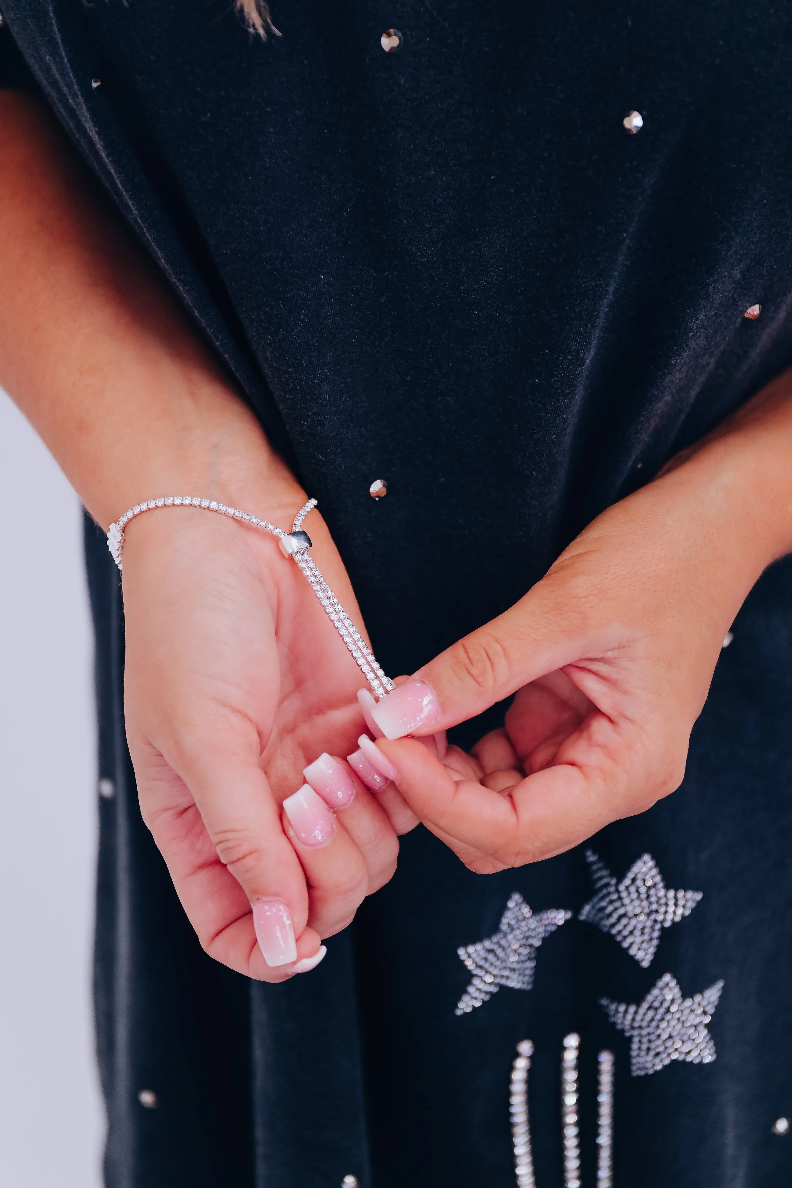 Sophisticated CZ Slide Bracelet - Silver