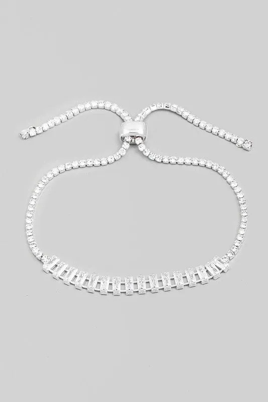 Sophisticated CZ Slide Bracelet - Silver