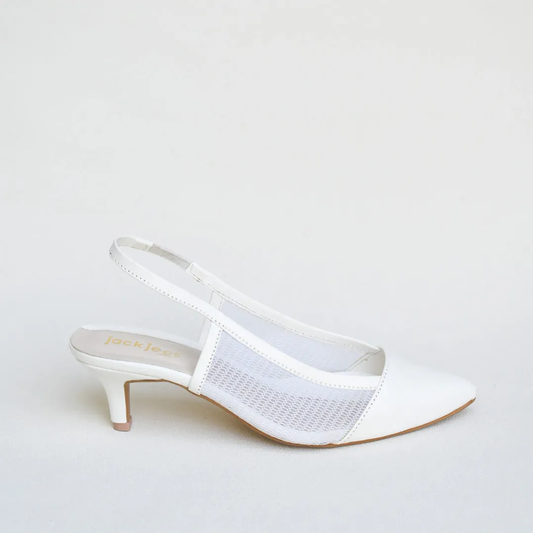 Sophisticated Kitten Heels White