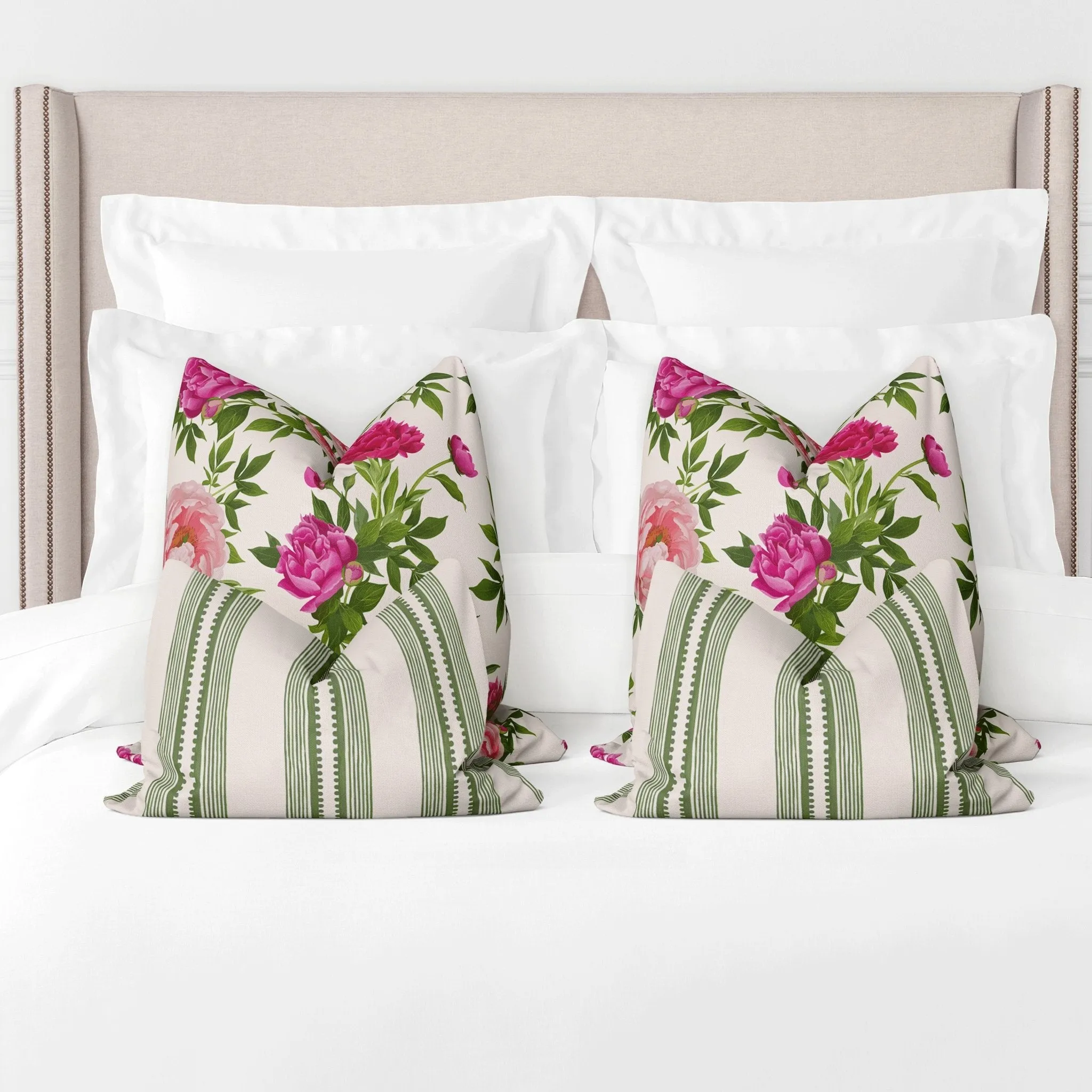 Sophisticated Stripe Pillow Cover in Green