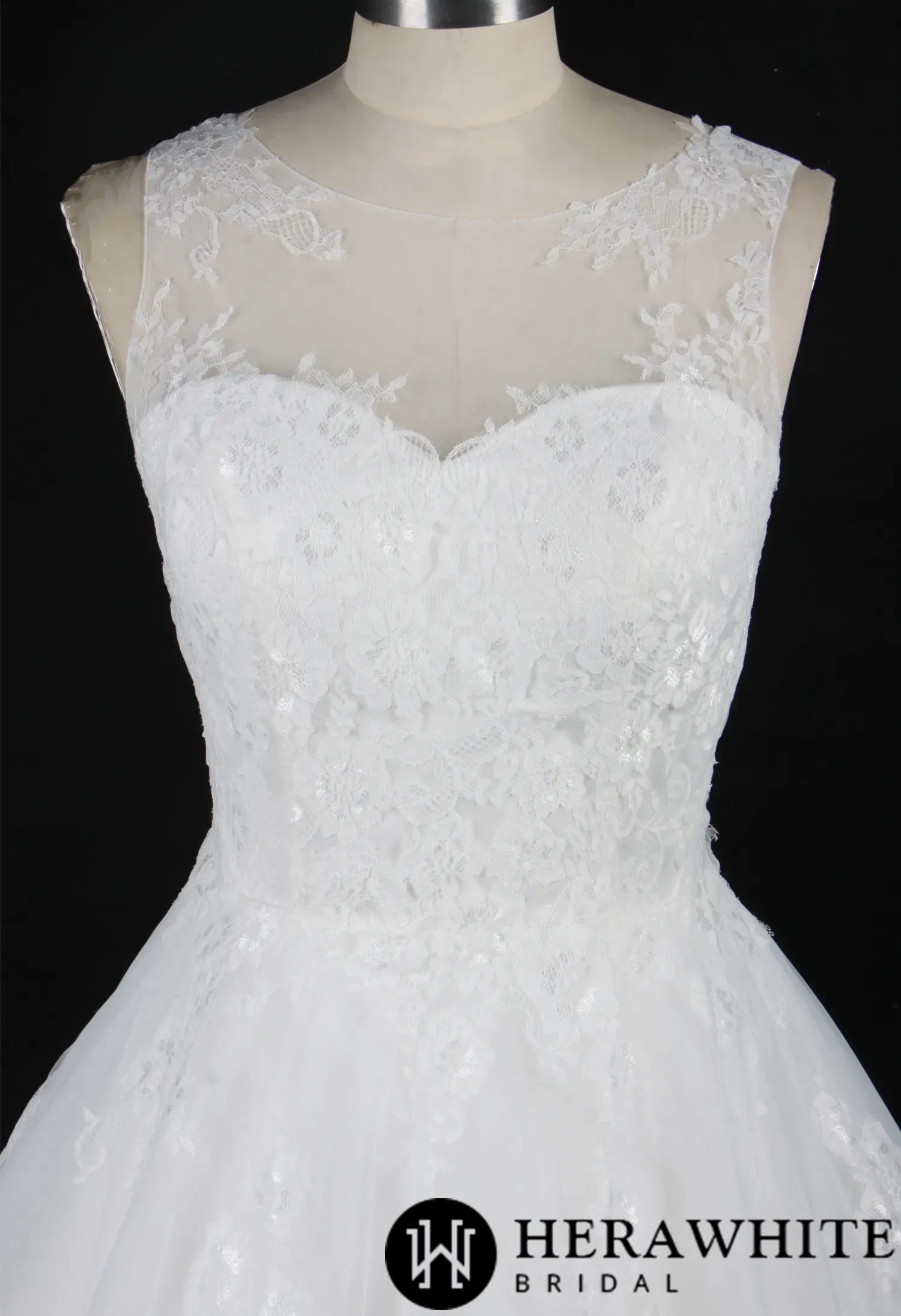 Strapless Lace Appliqués Beach Wedding Dress