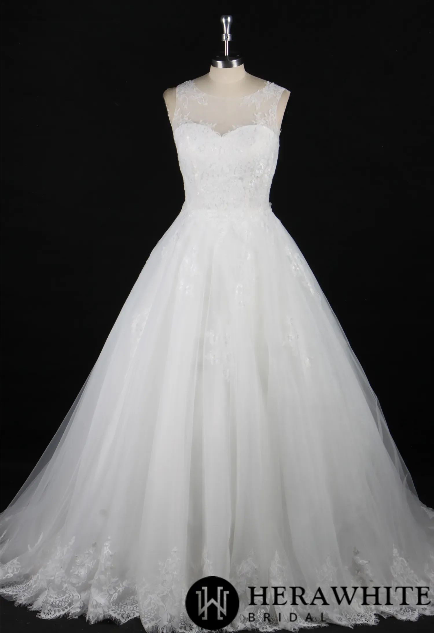 Strapless Lace Appliqués Beach Wedding Dress