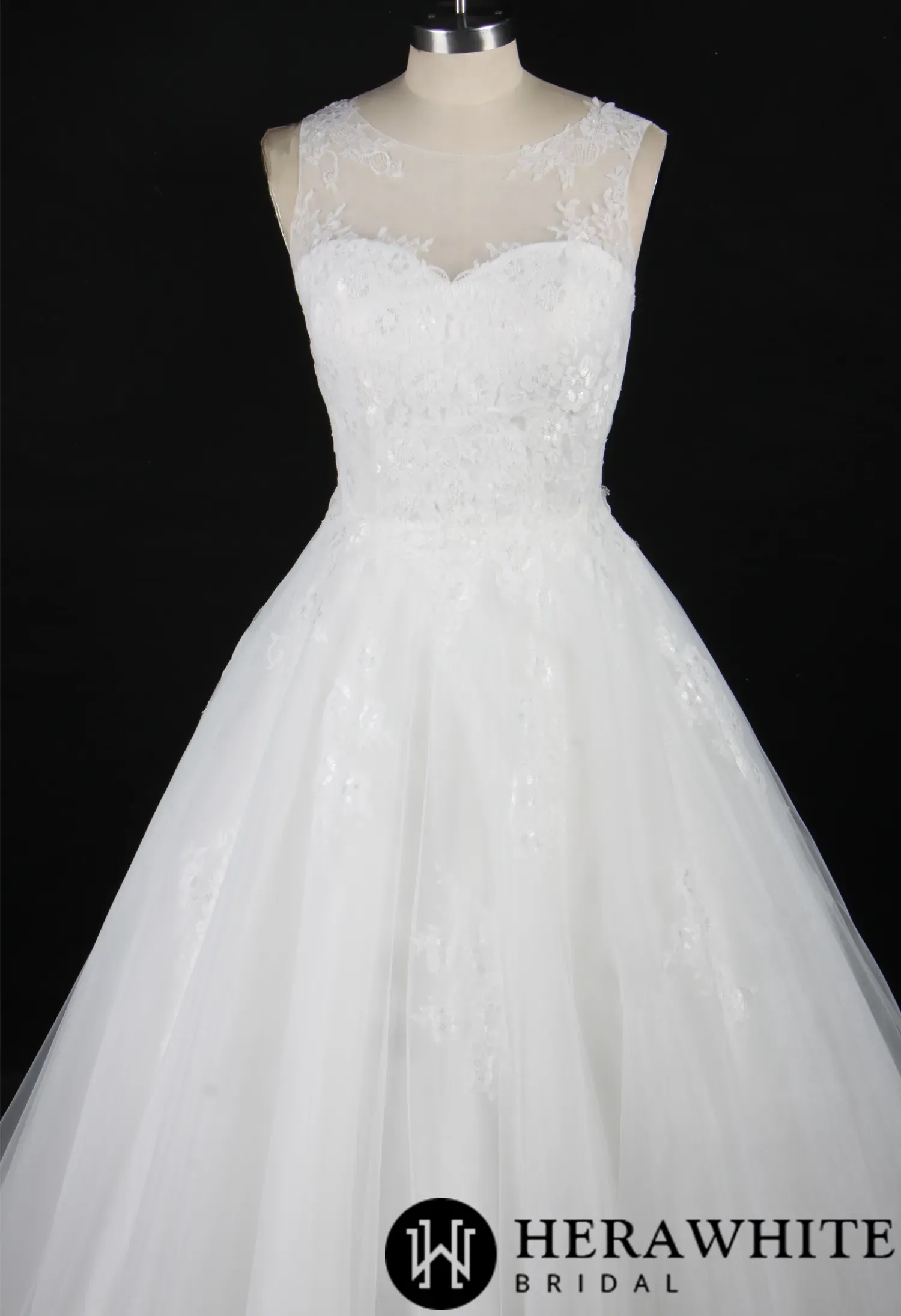 Strapless Lace Appliqués Beach Wedding Dress