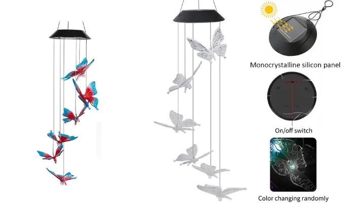 Sun Power Energy Powered Wind Chime Lamp