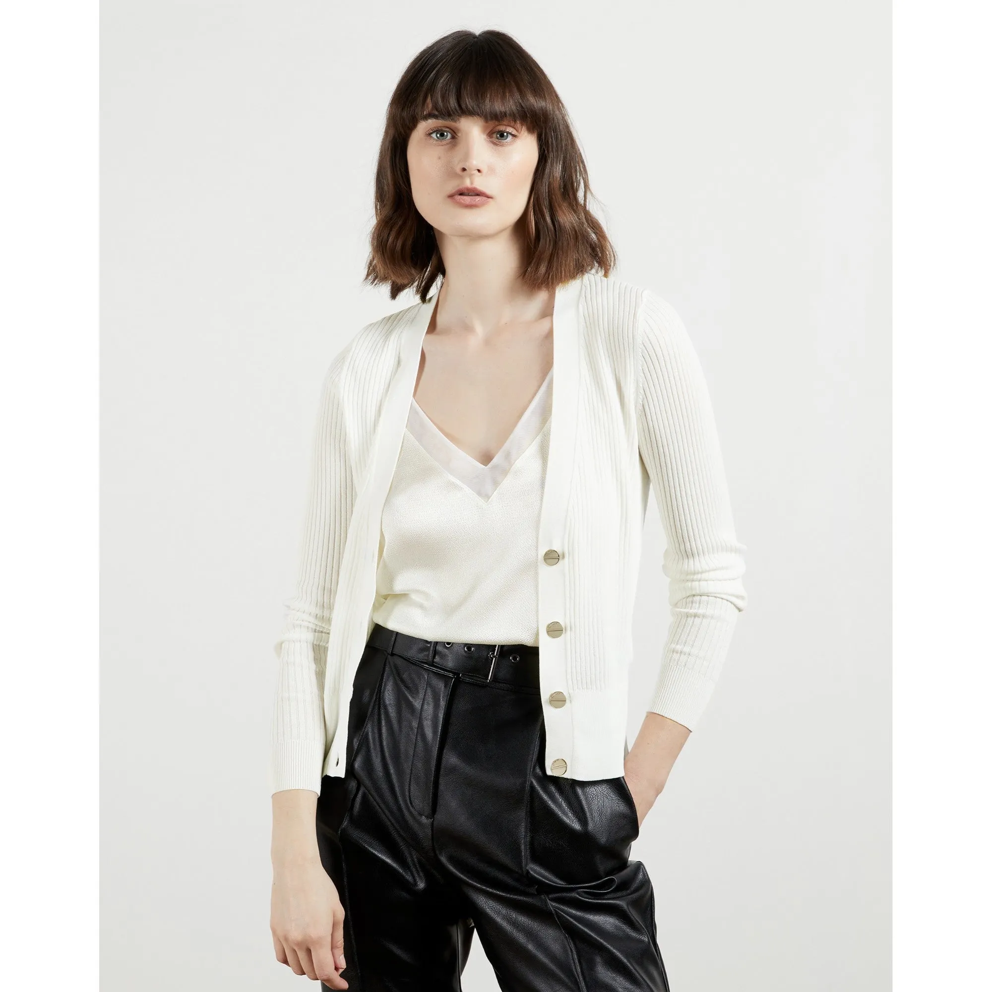 Women Raeyaa-Button Through Cardi - Ivory